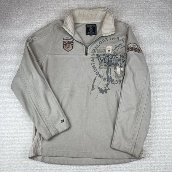 MEN WHISTLER BC BLACKCOMB SKI RESORT 1/4 ZIP FLEECE SWEATER Point Zero SZ L READ - Picture 1 of 16